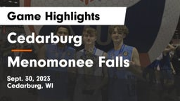 Cedarburg  vs Menomonee Falls  Game Highlights - Sept. 30, 2023