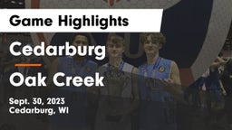 Cedarburg  vs Oak Creek  Game Highlights - Sept. 30, 2023
