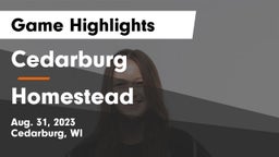 Cedarburg  vs Homestead  Game Highlights - Aug. 31, 2023