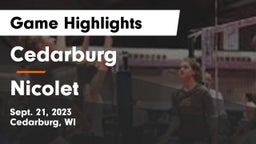 Cedarburg  vs Nicolet  Game Highlights - Sept. 21, 2023