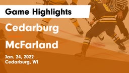 Cedarburg  vs McFarland Game Highlights - Jan. 24, 2022