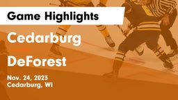 Cedarburg  vs DeForest  Game Highlights - Nov. 24, 2023