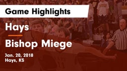 Hays  vs Bishop Miege  Game Highlights - Jan. 20, 2018