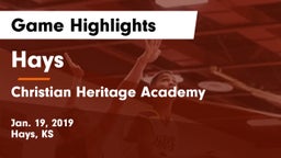 Hays  vs Christian Heritage Academy Game Highlights - Jan. 19, 2019