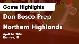 Don Bosco Prep  vs Northern Highlands  Game Highlights - April 24, 2024