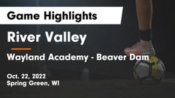 River Valley  vs Wayland Academy - Beaver Dam Game Highlights - Oct. 22, 2022