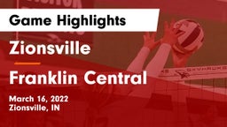 Zionsville  vs Franklin Central  Game Highlights - March 16, 2022