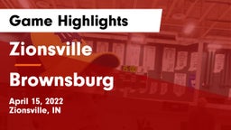 Zionsville  vs Brownsburg  Game Highlights - April 15, 2022