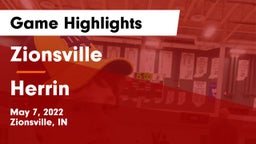 Zionsville  vs Herrin  Game Highlights - May 7, 2022