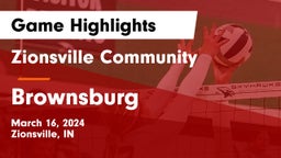 Zionsville Community  vs Brownsburg  Game Highlights - March 16, 2024