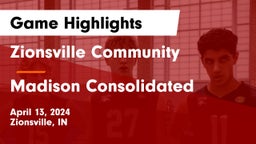 Zionsville Community  vs Madison Consolidated  Game Highlights - April 13, 2024