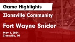 Zionsville Community  vs Fort Wayne Snider Game Highlights - May 4, 2024