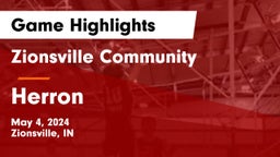 Zionsville Community  vs Herron Game Highlights - May 4, 2024