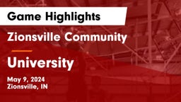 Zionsville Community  vs University  Game Highlights - May 9, 2024