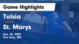 Tolsia  vs St. Marys  Game Highlights - Jan. 25, 2020