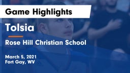 Tolsia  vs Rose Hill Christian School  Game Highlights - March 5, 2021