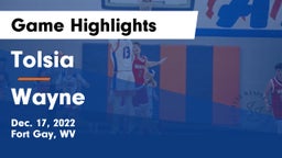 Tolsia  vs Wayne  Game Highlights - Dec. 17, 2022