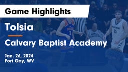 Tolsia  vs Calvary Baptist Academy Game Highlights - Jan. 26, 2024