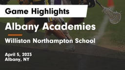 Albany Academies vs Williston Northampton School Game Highlights - April 5, 2023