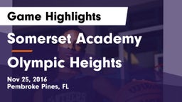 Somerset Academy  vs Olympic Heights  Game Highlights - Nov 25, 2016