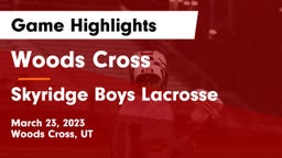 Woods Cross  vs Skyridge Boys Lacrosse Game Highlights - March 23, 2023