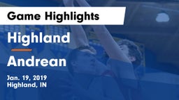 Highland  vs Andrean  Game Highlights - Jan. 19, 2019