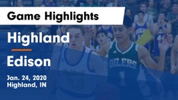 Highland  vs Edison  Game Highlights - Jan. 24, 2020
