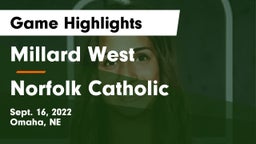 Millard West  vs Norfolk Catholic  Game Highlights - Sept. 16, 2022