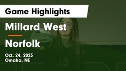 Millard West  vs Norfolk  Game Highlights - Oct. 24, 2023