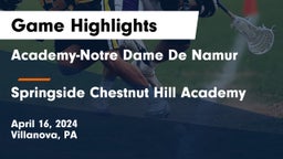 Academy-Notre Dame De Namur  vs Springside Chestnut Hill Academy  Game Highlights - April 16, 2024