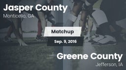 Matchup: Jasper County High vs. Greene County  2016
