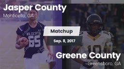 Matchup: Jasper County High vs. Greene County  2017