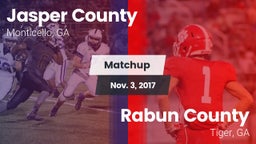 Matchup: Jasper County High vs. Rabun County  2017