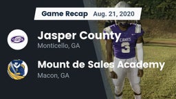 Recap: Jasper County  vs. Mount de Sales Academy  2020