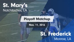 Matchup: Saint Mary's High vs. St. Frederick  2016
