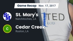 Recap: St. Mary's  vs. Cedar Creek  2017