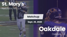 Matchup: Saint Mary's High vs. Oakdale  2020