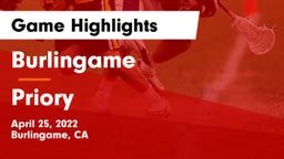 Burlingame  vs Priory Game Highlights - April 25, 2022