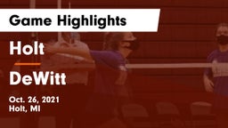 Holt  vs DeWitt  Game Highlights - Oct. 26, 2021