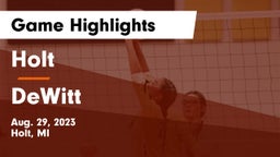 Holt  vs DeWitt  Game Highlights - Aug. 29, 2023