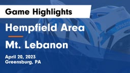 Hempfield Area  vs Mt. Lebanon  Game Highlights - April 20, 2023