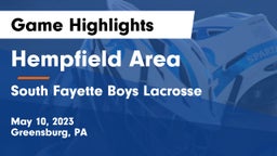 Hempfield Area  vs South Fayette Boys Lacrosse Game Highlights - May 10, 2023