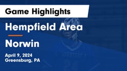 Hempfield Area  vs Norwin  Game Highlights - April 9, 2024