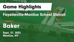 Fayetteville-Manlius School District  vs Baker  Game Highlights - Sept. 27, 2022
