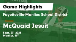 Fayetteville-Manlius School District  vs McQuaid Jesuit  Game Highlights - Sept. 23, 2023