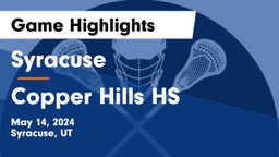 Syracuse  vs Copper Hills HS Game Highlights - May 14, 2024