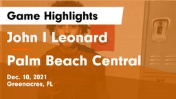 John I Leonard  vs Palm Beach Central  Game Highlights - Dec. 10, 2021