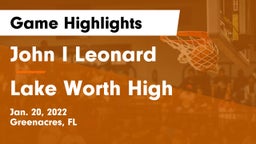 John I Leonard  vs Lake Worth High Game Highlights - Jan. 20, 2022