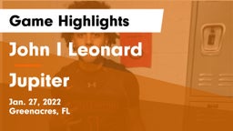 John I Leonard  vs Jupiter  Game Highlights - Jan. 27, 2022
