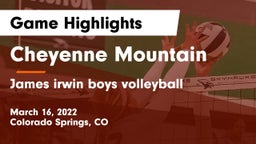 Cheyenne Mountain  vs James irwin boys volleyball Game Highlights - March 16, 2022